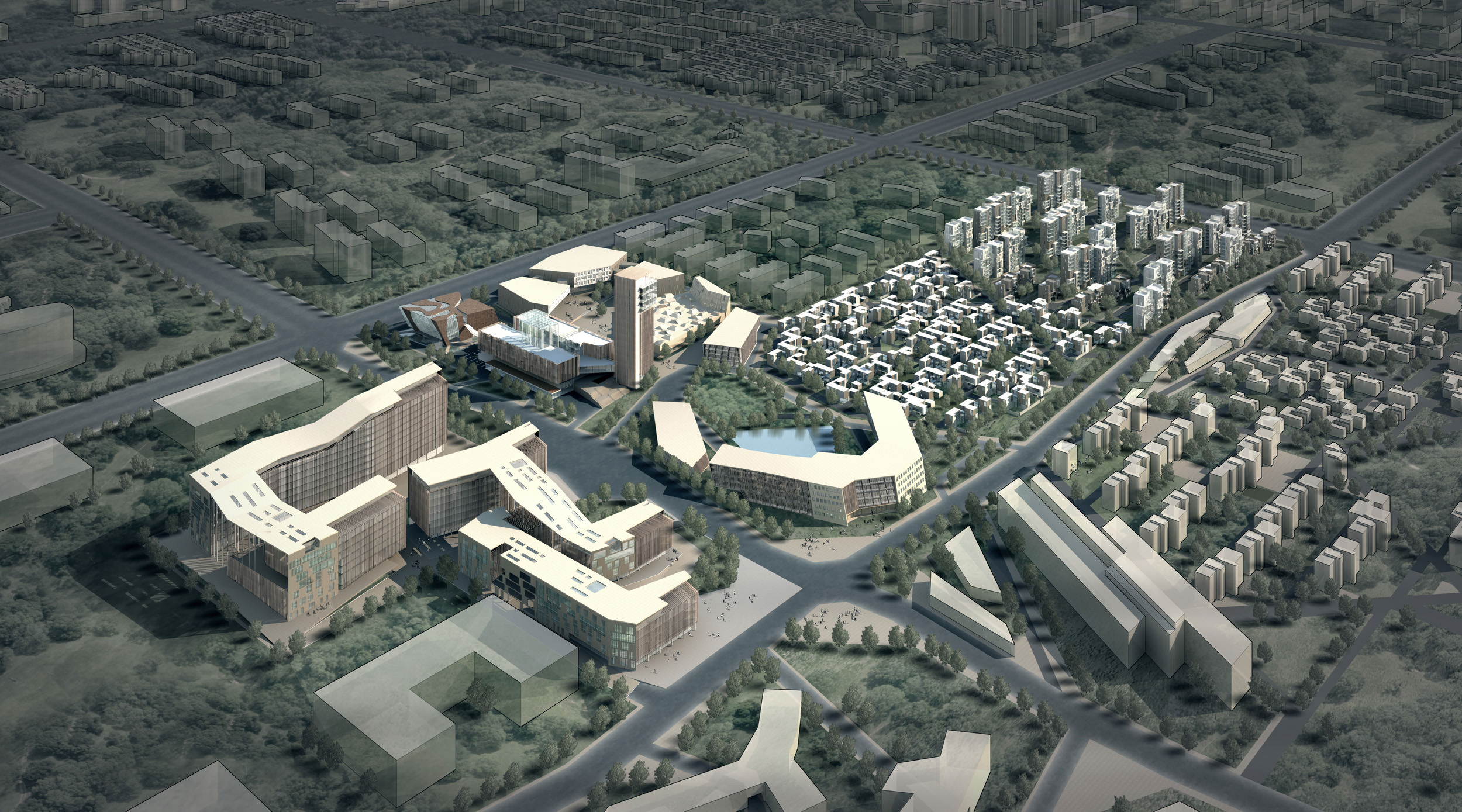 3D Renderings of Architectural Presentation Perspectives In Layered Photoshop PSD With Free Sample For Downloads - Modeled with 3DsMax And Vray