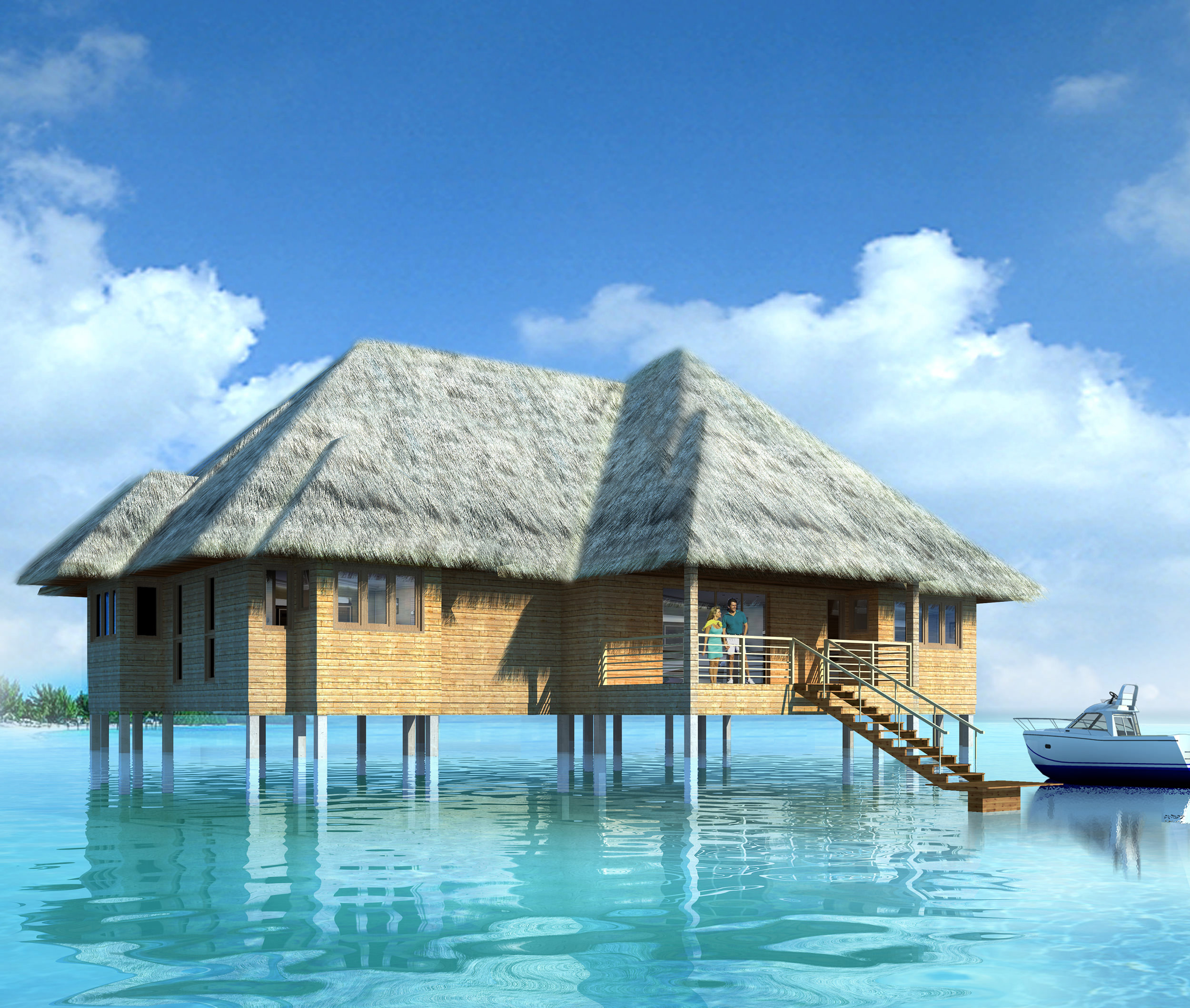 3D Renderings of Architectural Presentation Perspectives In Layered Photoshop PSD With Free Sample For Downloads - Modeled with 3DsMax And Vray